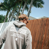 NBL Player Nelson Kahler wearing the Courtside Big Dreams Hoodie in Faded Grey colour.