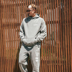 NBL Player Nelson Kahler wearing the Courtside Big Dreams Hoodie in Faded Grey colour.