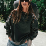 NBL Player Nelson Kahler and Gabi wearing the Courtside Half Court Crew in Faded Black colour.