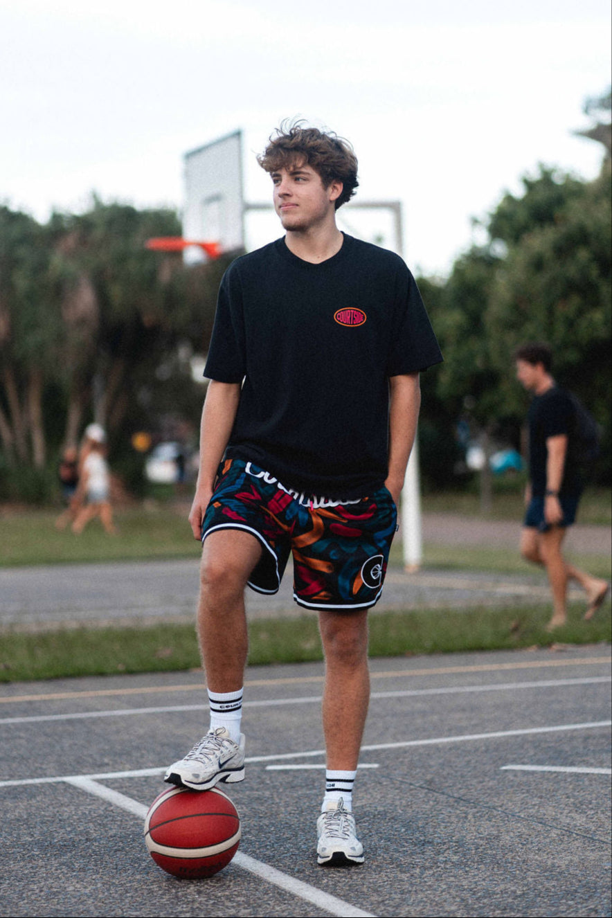 ROTY Basketball Shorts Black and Coloured