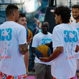 Livai Smith and Matthew Koenig australian 3X3 champions wearing white Courtside Gauntlet 3X3 tee 