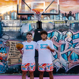 Livai Smith, Matthew Koenig Australian top 3X3 FIBA players, wearing Gauntlet x Courtside tees and Courtside shorts