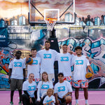 Livai Smith, Matthew Koenig Australian 3X3 FIBA players, wearing Gauntlet x Courtside tees and Courtside shorts