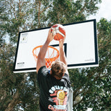 NBL Player Nelson Kahler wearing the Courtside Champs Tee in Faded Black  colour.