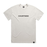 Courtside Koby Tee in faded bone - lifestyle shot showing versatile basketball streetwear style